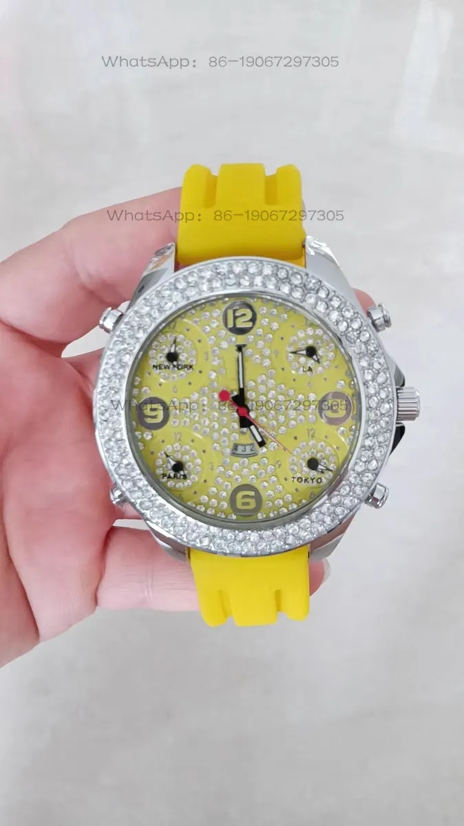 

Fashion Large Dial Men's and Women's Quartz Rhinestone Silicone Strap Quartz Gypsy Watch