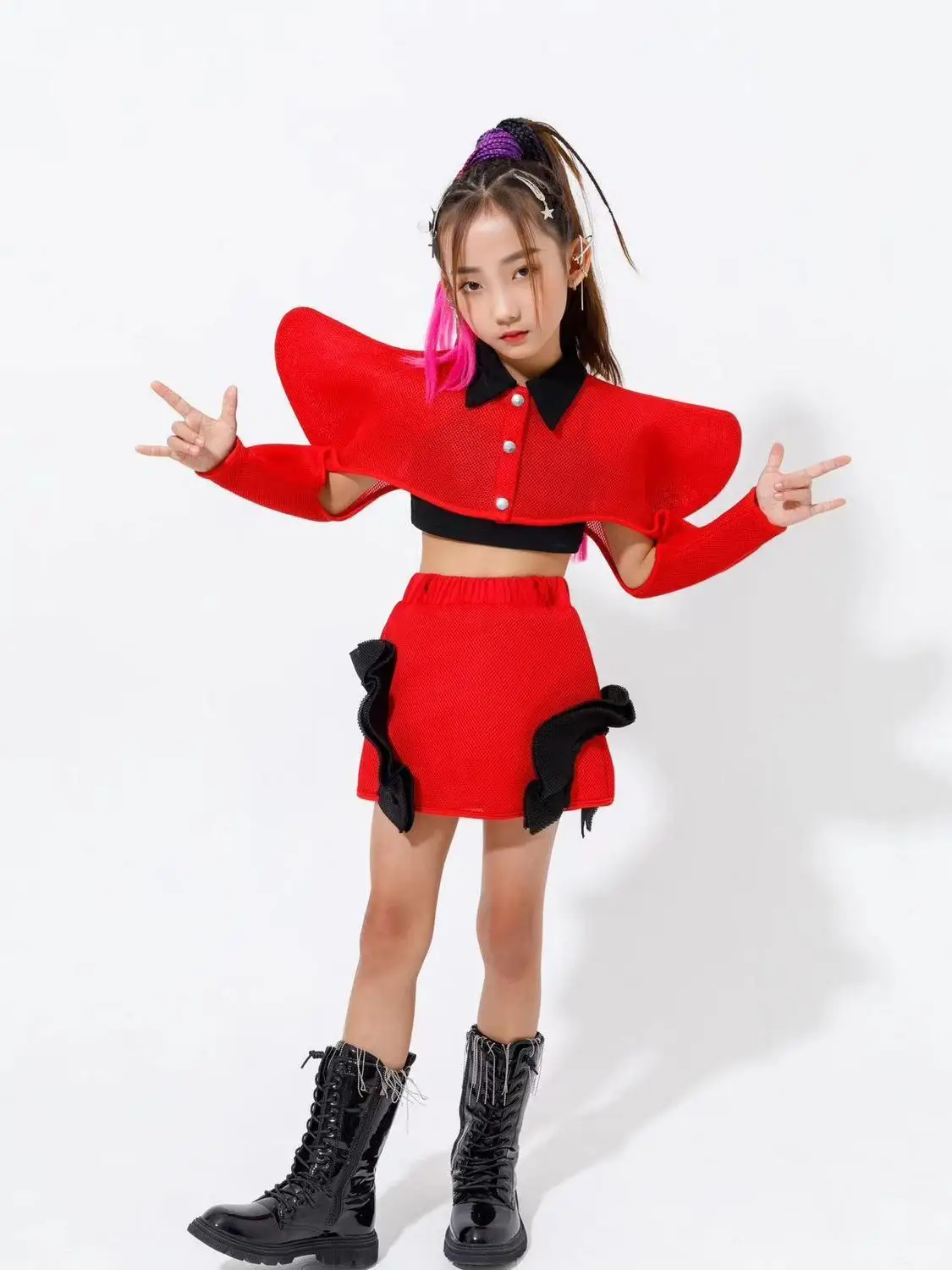 

Children's fashion runway performance trendy clothing for girls dance clothing for children's jazz dance costumes