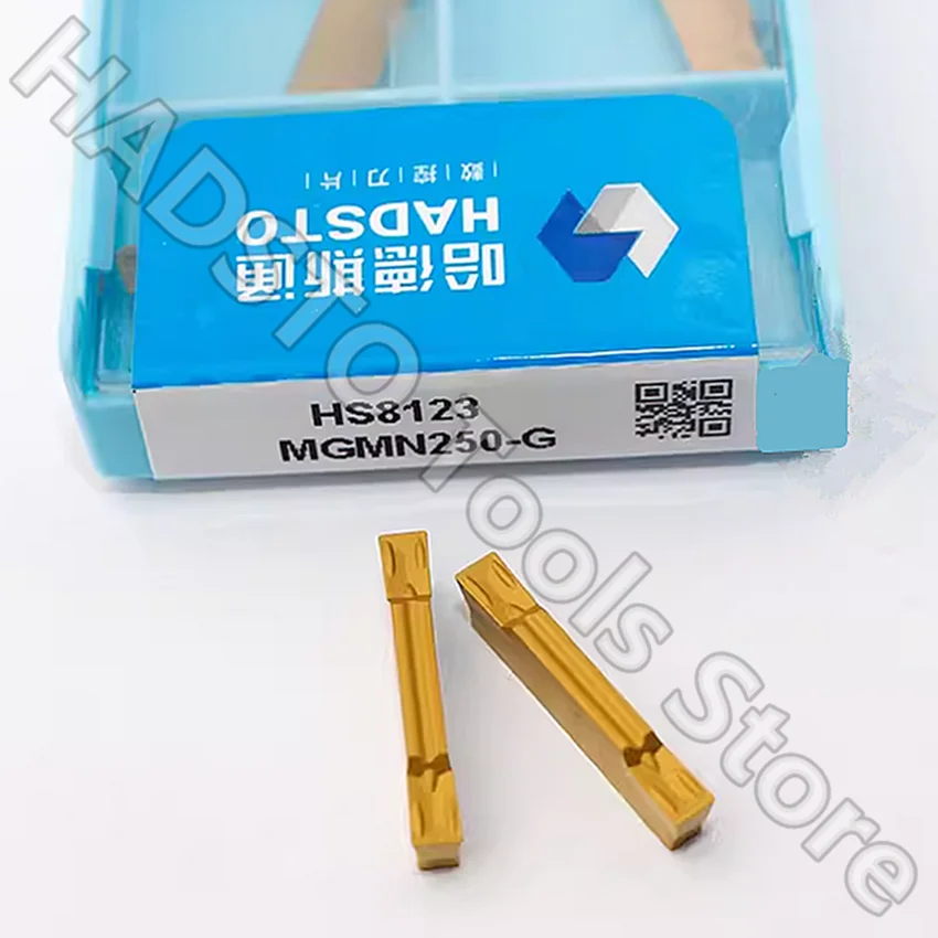 10pcs MGMN250-G HS8123 MGMN250-G MGMN250 2.5mm HADSTO CNC carbide inserts Slotting Cut off insert For Steel Finish machining