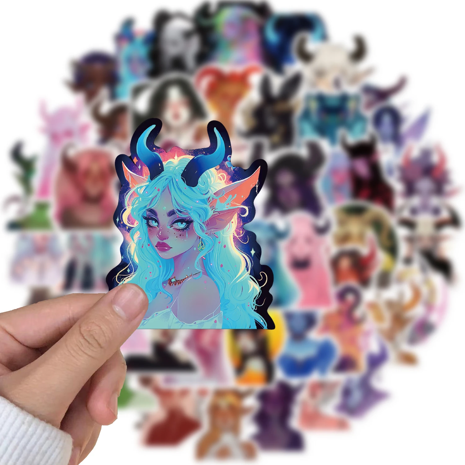 Pegatinas creativas de bruja fresca, calcomanía de dibujos animados, juguete DIY, monopatín, motocicleta, ordenador portátil, teléfono, bicicleta, coche, impermeable, 50 piezas