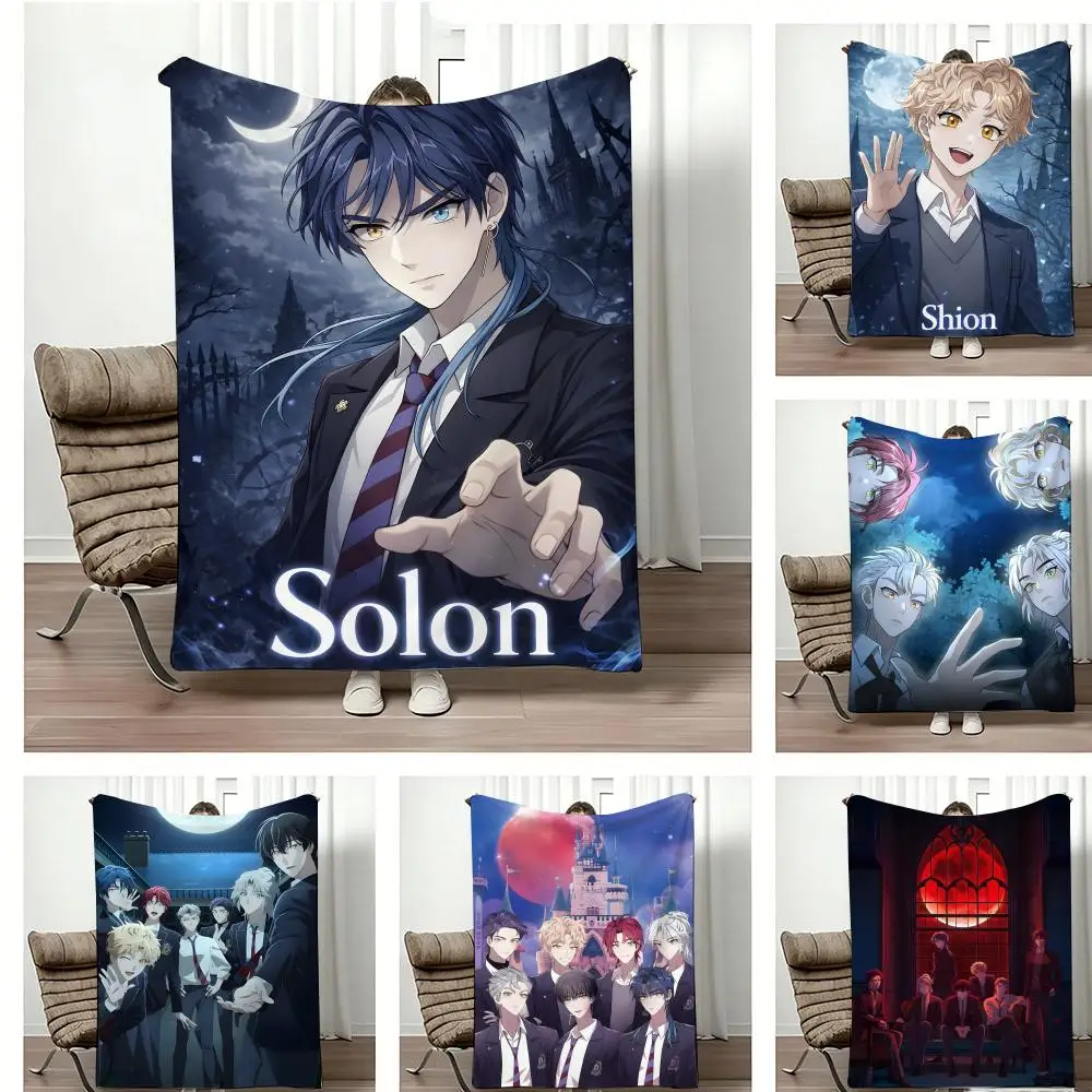 Anime D-DARKS MOONS Throw Lightweight 240g Flannel Blanket Soft Skin-friendly for Summer Cooling