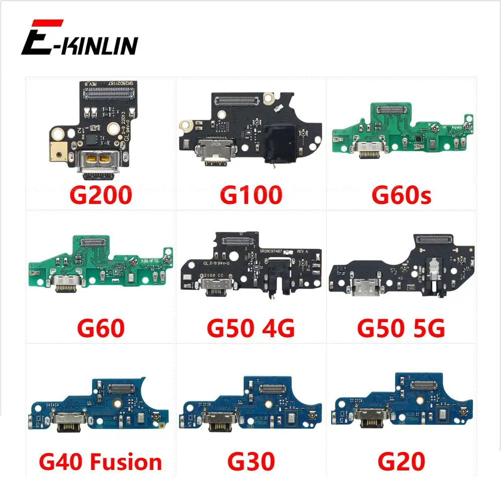 USB Charging Charger Dock Port Board Microphone Flex Cable For Motorola Moto G10 Power G20 G30 G40 Fusion G50 G60 G60s G100 G200
