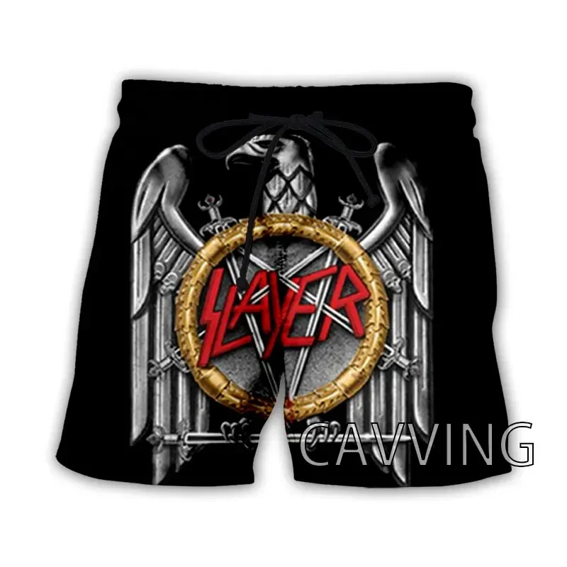 New Fashion Women Men 3D Printed Slayer Rock Summer Beach Shorts Street Men Quick Drying Vacation Casual Shorts Sports Shorts