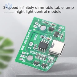 Placa de circuito de lámpara de escritorio tipo C, carga USB, módulo de Control de luz nocturna táctil LED infinitamente regulable de 3 velocidades