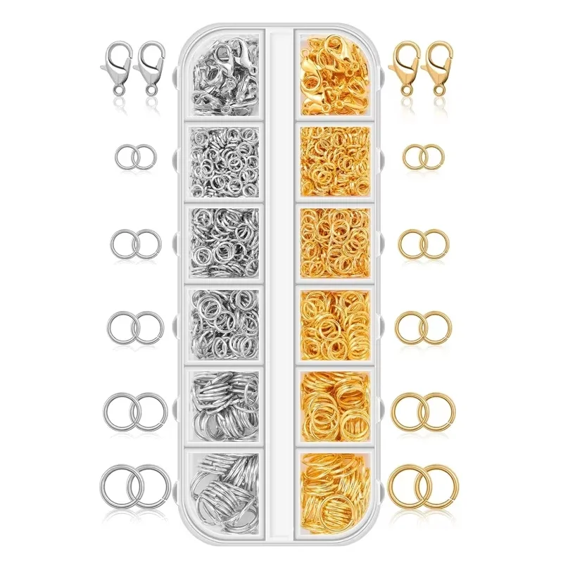 Mixed Sizes Jump Rings Set Gold Silver Open Split Rings
