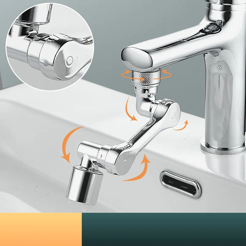 1080° Rotatable Extension Faucet Sprayer Head Universal Bathroom Tap Extend Adapter Aerator 2 Spray Modes