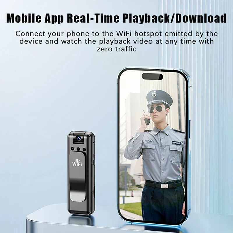 180° Rotatable Lens HD WiFi Sports Camera - Mini Handheld Action Cam for Outdoor Adventures & Law Enforcement Recording
