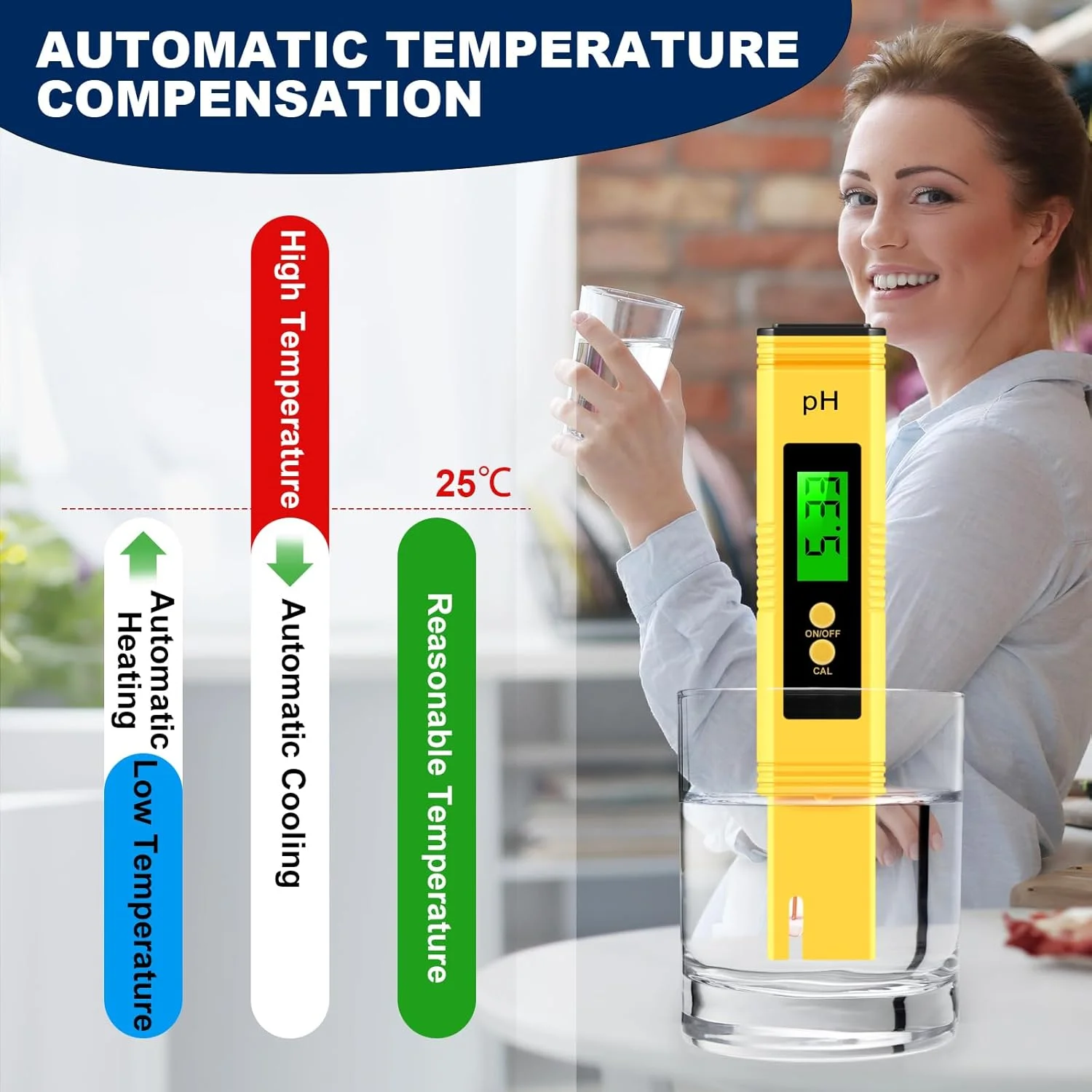 PH-Meter mit 0,01 Hoher Präzision für Wasserqualitätstests mit Messbereich 0-14, Geeignet für Aquarien und Schwimmbäder – Detail 4
