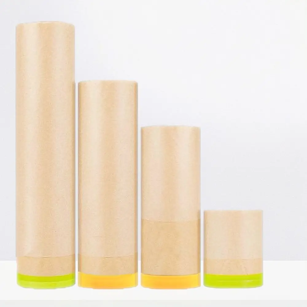 Efficient Auto Paint Masking Film Kraft Paper Roll For Interior Renovation Dust Protection Strong Adhesive Tape