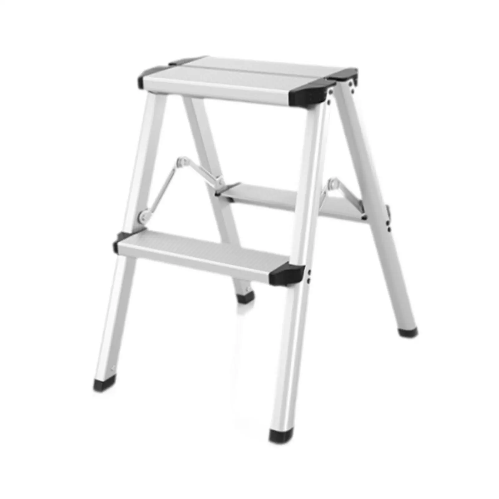 Folding Step Ladder Multiuse Strong Load Bearing Sturdy Metal Ladder Stool for Library Kitchen Store Household Work Factories