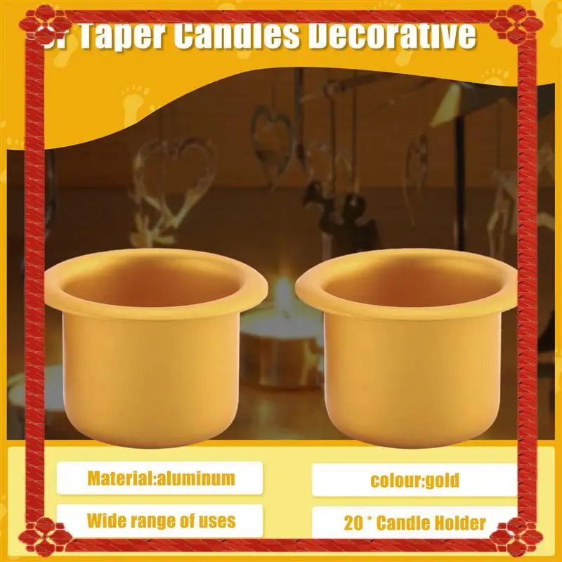 24-Hour Delivery 20 Pcs Metal Candle Insert For Taper Candles Decorative Candle Holder DIY Candle Holder Set For Tree Candles Ta
