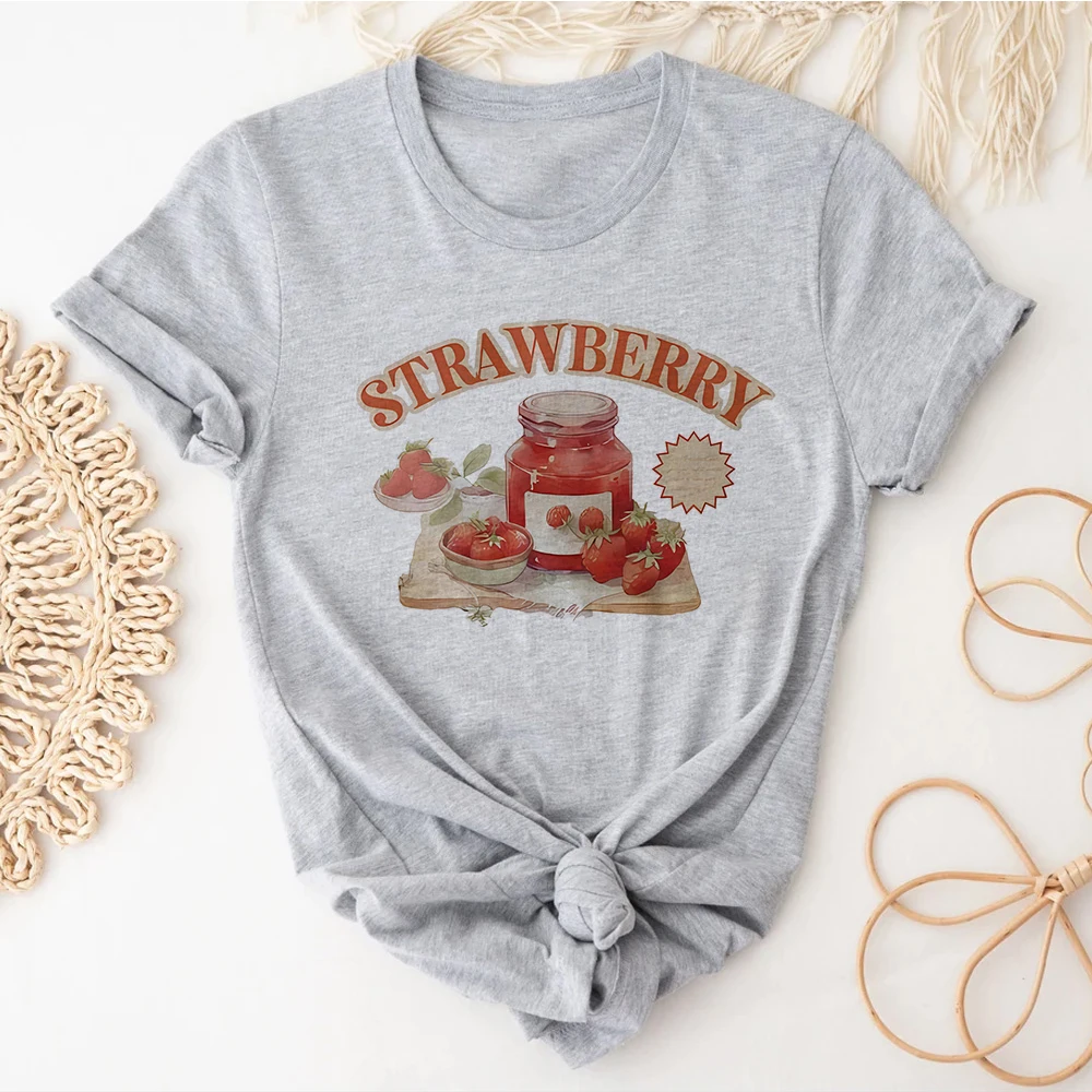 Strawberry t-shirts women streetwear t-shirts girl designer 2000s clothing