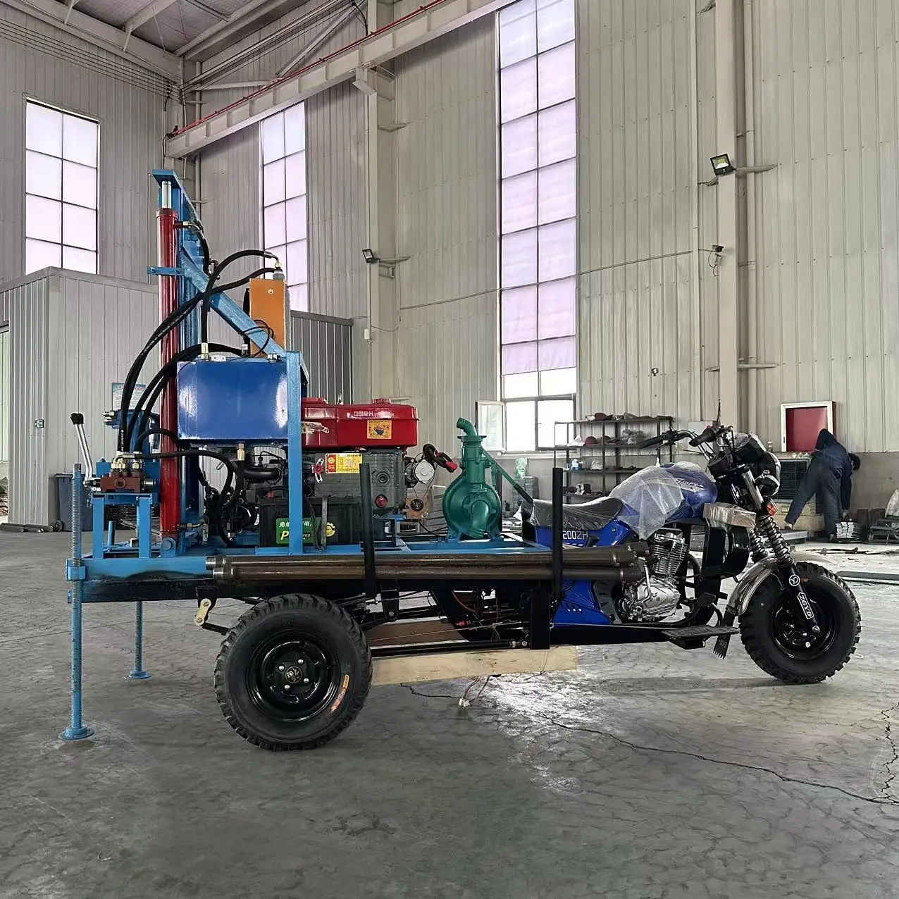 آلة حفر آبار المياه الصغيرة الصغيرة، توصيل سريع، جهاز 3 نقاط قابل للإزالة، قلب عمل جيد رخيص الثمن مع محرك التسليم السريع #5