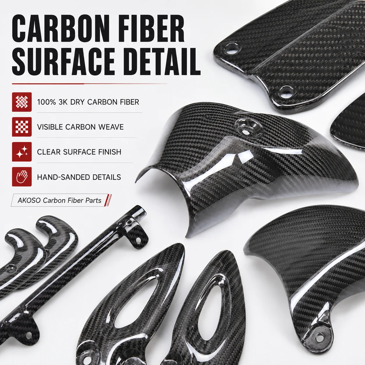 Carbon Fiber Parts Kit Exhaust Heat Shield Heel Guard Trim Covers for Triumph Rocket 3 GT 2020-2023 Motorcycle Accessories view 3