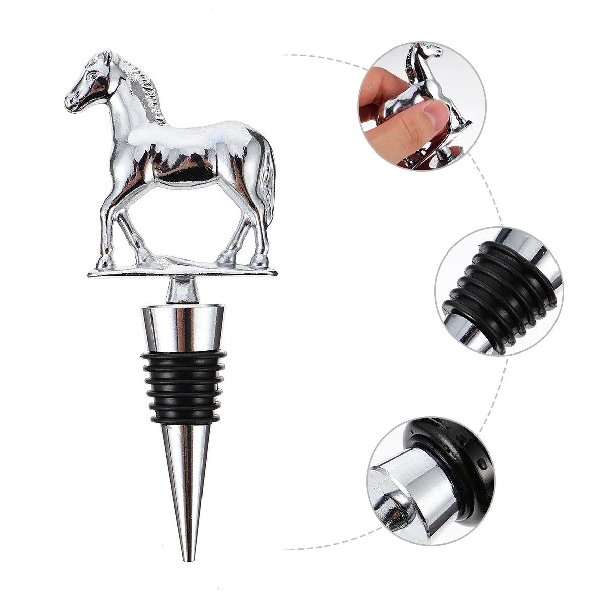 Cork Christmas Bottle Stopper Horse Plug Bottles Design Metal Sealing Alloy