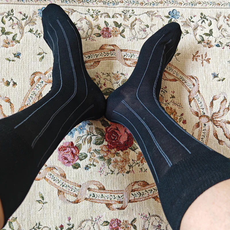 Silk Cotton Socks Breathable Business Socks Adult Man's Cotton Socks Business Dressing Socks Outfit Footwear Inner Wear