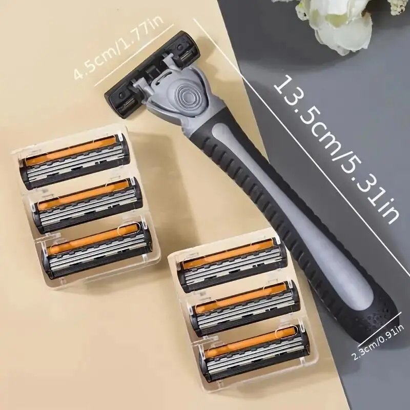 Hair Trimmer Three-layer Blade Manual Shaver Razor Blade Manual 3-layer Shaving Razor Male Scraper Head Shaver