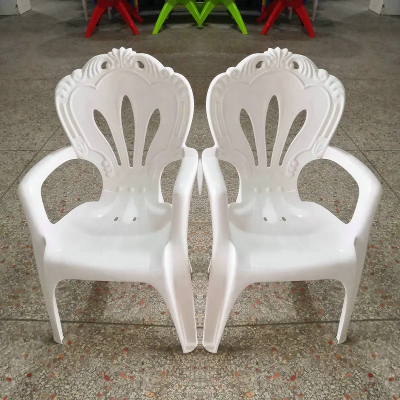 

Thickened plastic backrest chair large stall dining table stool simple armchair beach chair household adult dining