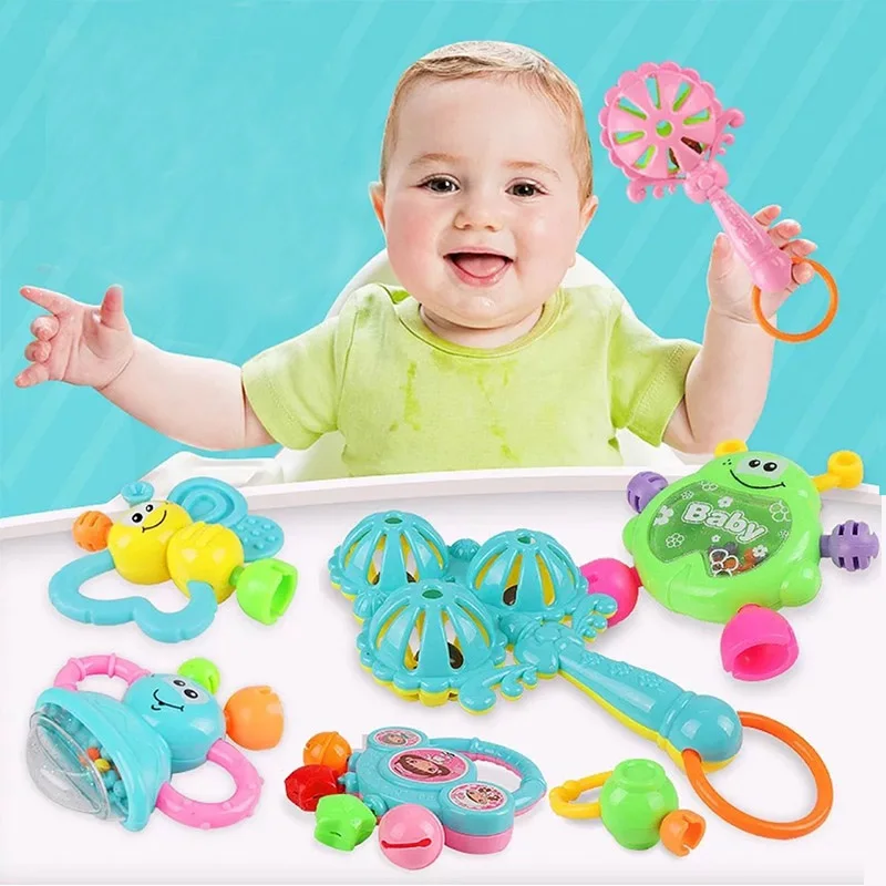 Baby Rattles Set Infant Hand Shake Rattle Sensory Teether Developmen Music Toys Teething Toys for Babies 0 6 Months Newborn Gift