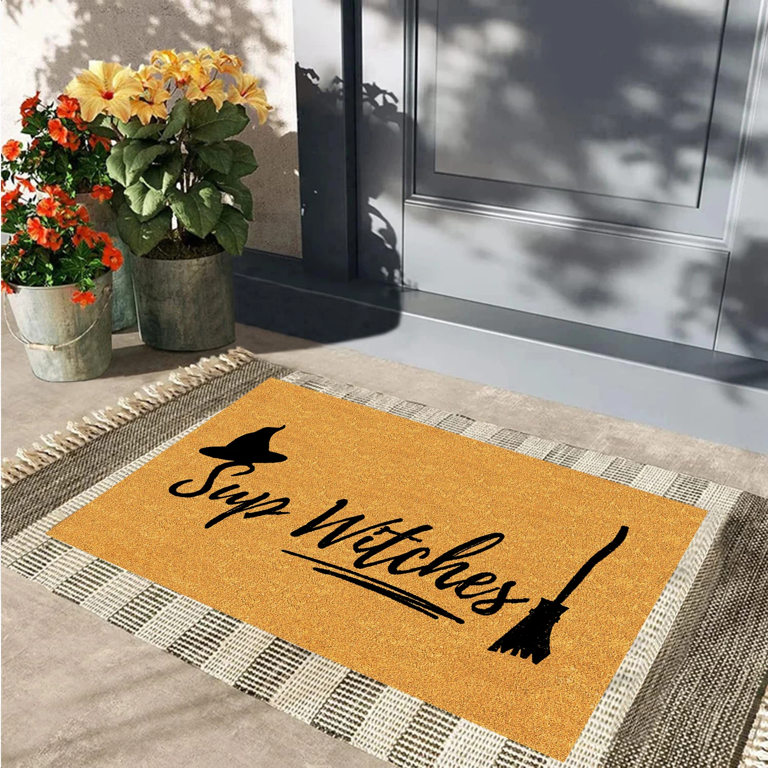 

Sup Doormat Rubber Non Slip Waterproof Outdoor Porch Patio Party Holiday Home Decor Floor Door Mat Rug