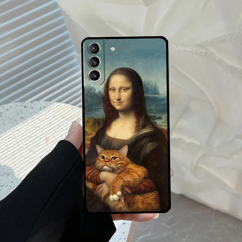 Custodia divertente Cat Art per Samsung Galaxy S23 Ultra S21 S22 S24 S25 Ultra S9 S10 Plus S21 S25 FE Cover Funda