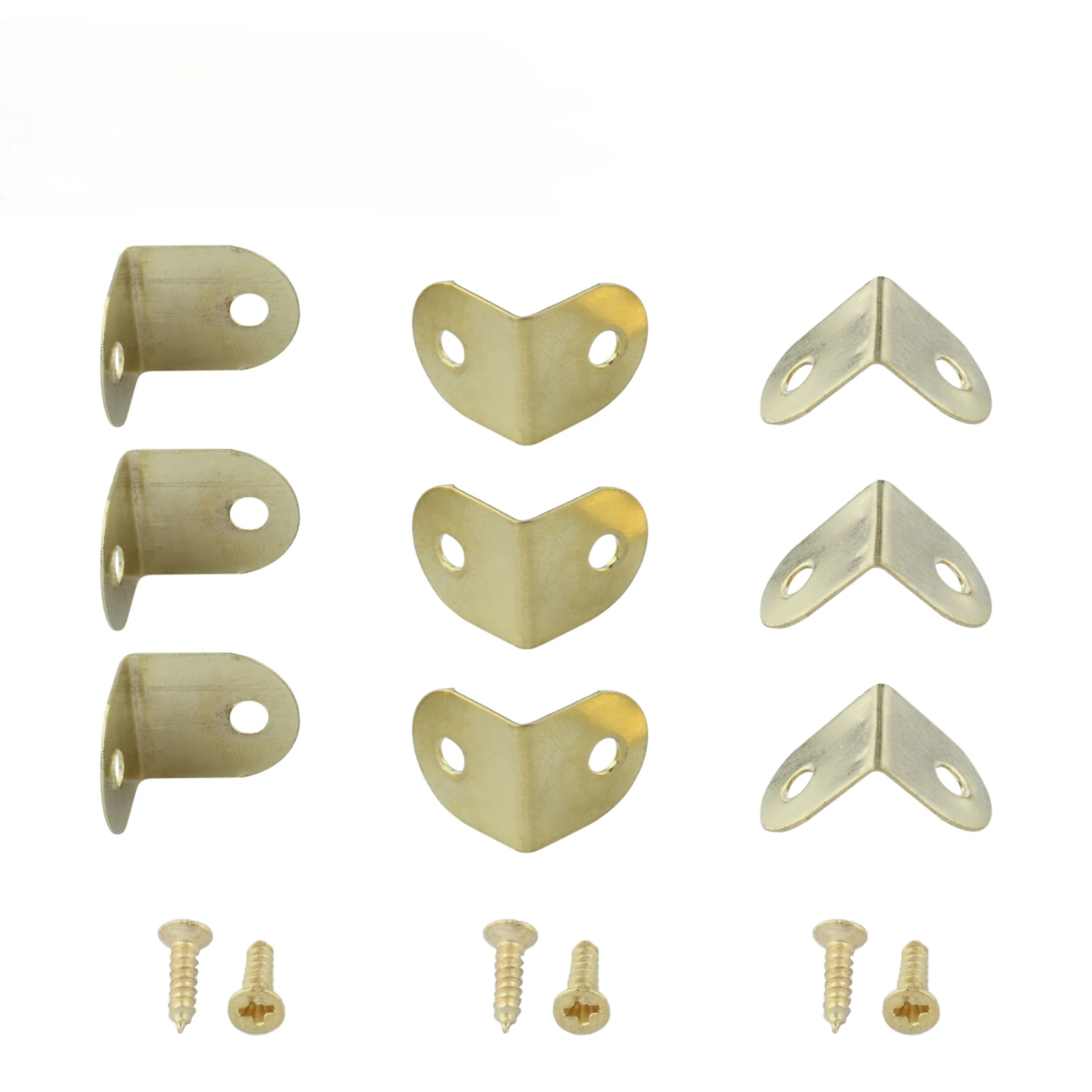 금속 코너 브레이스 브래킷, 책 스크랩북 사진 앨범 메뉴용 나사 포함, 쥬얼리 나무 상자 코너 프로텍터 장식, 12mm, 60 개