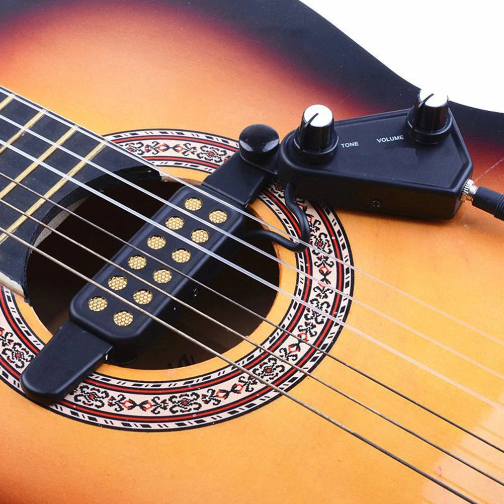

Acoustic Guitar Pickup 6 35mm Jack Hole Mount Easy Install Durable Metal Accessory For Bass Electric Sound Transducer
