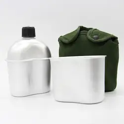 3 sztuki 0.9 L aluminiowy zestaw pudełko na Lunch kolby butelka z pokrywką kotle na czajnik Camping Mess blaszana zastawa stołowa Survival