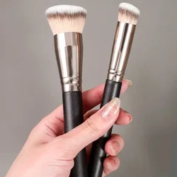 Pinceaux de maquillage pour fond de teint et anti-cernes synthétiques, brosse de contour, outil de beauté, couverture inclinée sans couture, crème liquide, cosmétiques