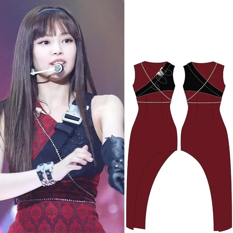 Kpop Bühnenoutfits Street Dance Rave Kleidung für Frauen Konzert Outfit K-pop Idol Gogo Kostüm Festival Kleidung Jazz Dance