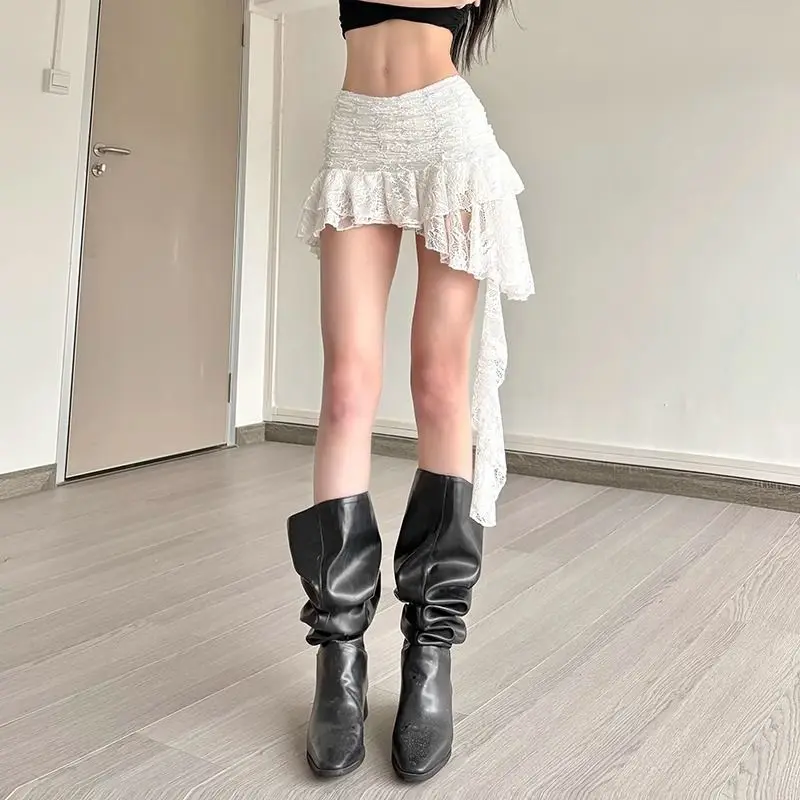 Saia Faldas Para Mujeres Jupe Y2k Herfst Femme Wrap Cuteore Gothic Sexy Kant Patchwork Onregelmatige Rokken Jupe Lente Zomer