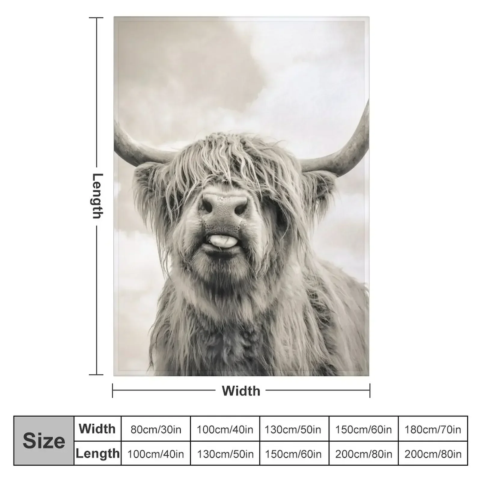 Cheeky Highland Cow Throw Blanket blankets and throws Plaid Winter beds Sofa Throw Blankets