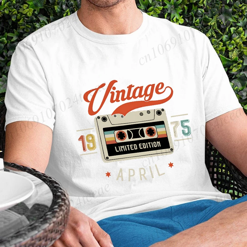 Funny Made in 1975 All Original Parts T-shirt Men Clothing Casual Tops Men Clothing Birthday T Shirt Fashion Oversized Tshirts view 2