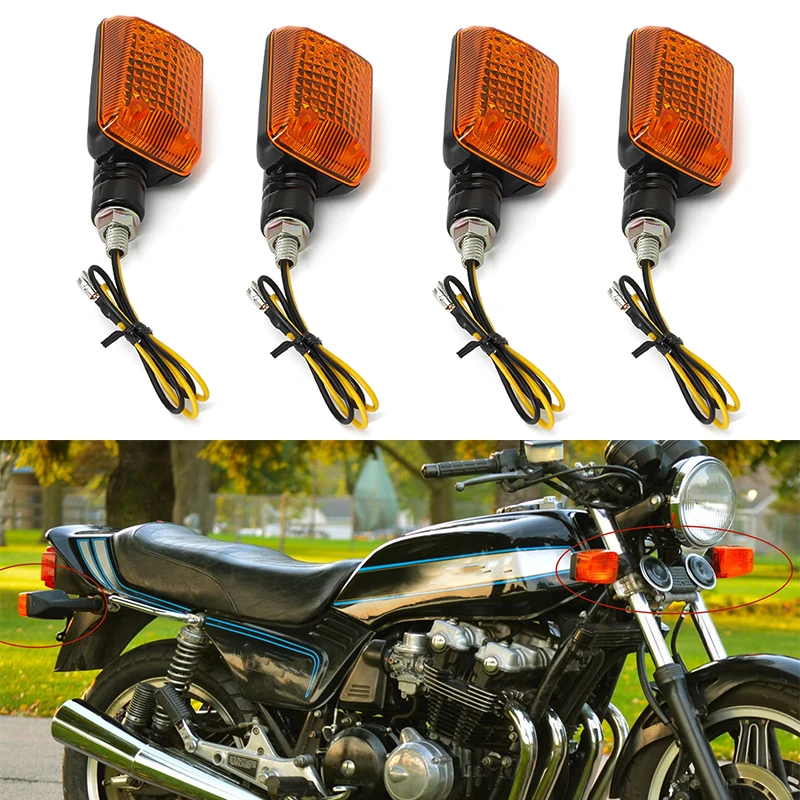 4/8 Pcs Universal Motorcycle Turn Singal Indicator Light For Honda CB 650 900 Shadow 750 Suzuki GS 450 550 750 Yamaha XJ XS 250