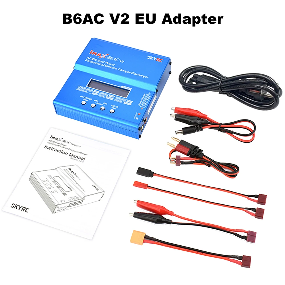 Skyrc Lipo Lader Imax B6 Evo B6 V2 B6 Mini B6AC V2 Balance Acculader Ontlader Met Adapter Temperatuursensor 6A 1-6S
