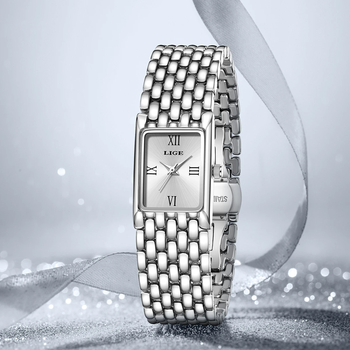 

LIGE женские часы кварцевые часы легкие роскошные женские деловые часы из нержавеющей стали женские студенческие модные наручные часы