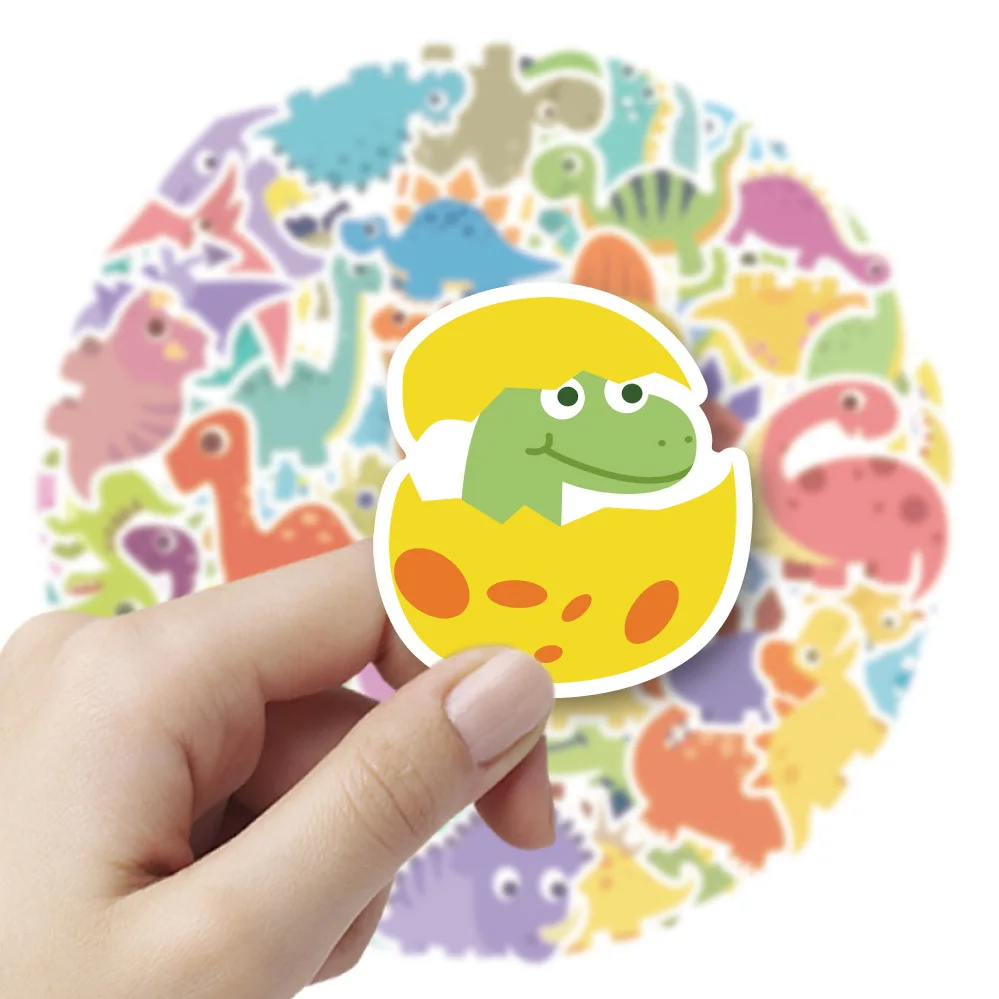 60/120Pcs INS Novelty Cute Kawaii Cartoon Dinosaur Stickers PVC Waterproof Stickers Decals For Kids Boys Girls Toys Gifts