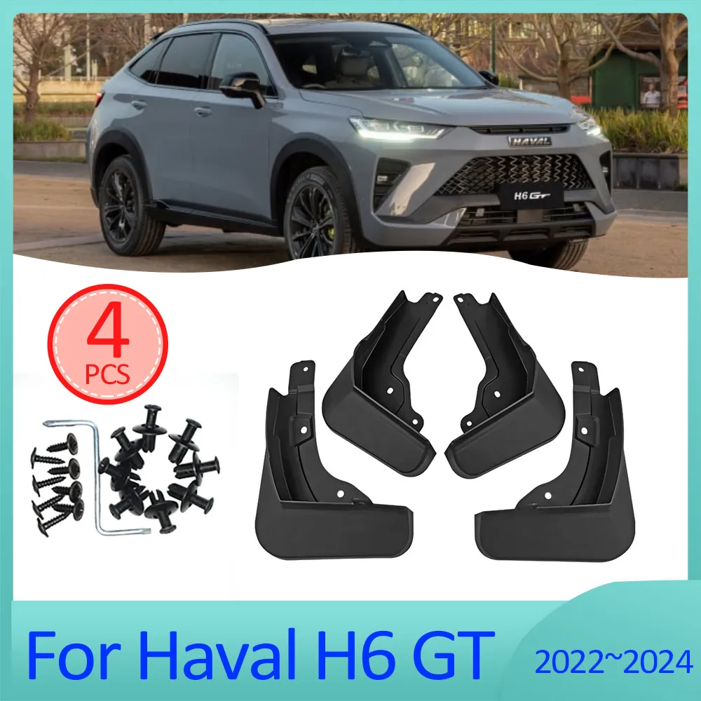 

Set Molded Car Mud Flaps For Haval H6 GT Haval H 6 GT H6S 2022 2023 2024 4PCS Front Rear Mudguards Mud Fender Auto Accessories