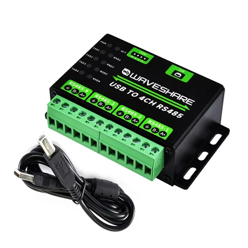 

Waveshare промышленного класса USB в 4-канальный преобразователь RS485 Универсальная последовательная связь Многофункциональные схемы защиты