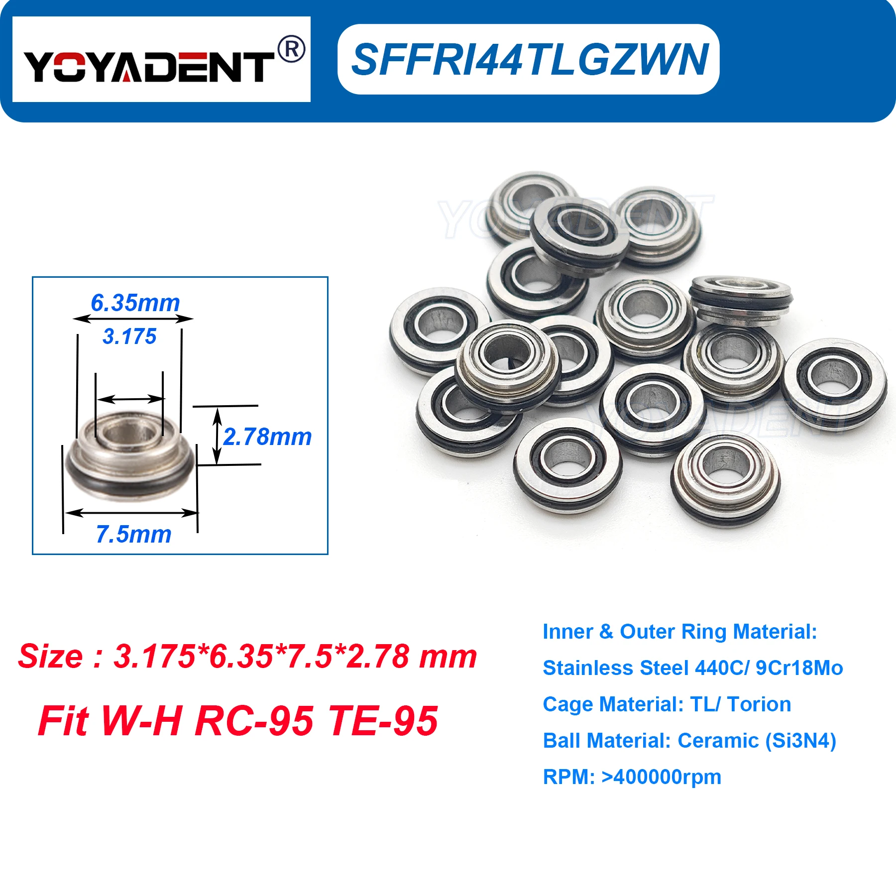 

5 шт. Стоматологические подшипники для турбин, универсальные подшипники для ротора, для наконечников WH, аксессуары SR144/SFR144