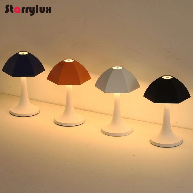 

Danish Mushroom Decoration Light Nordic Simple Creative Bedside Lamp Umbrella Bud Table Night Lights