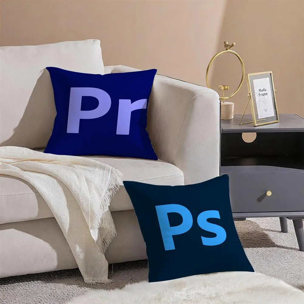 Software Brand A-Adobe Cushion Cover Throw Pillow Cover Hidden Button Durable Polyester Chair Cushion