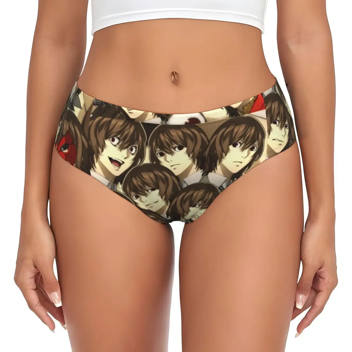 Image of Benutzerdefinierte viele Gesichter von Goro Akechi Höschen Slips Damen Komfort Slips Unterwäsche atmungsaktive weibliche Unterhose