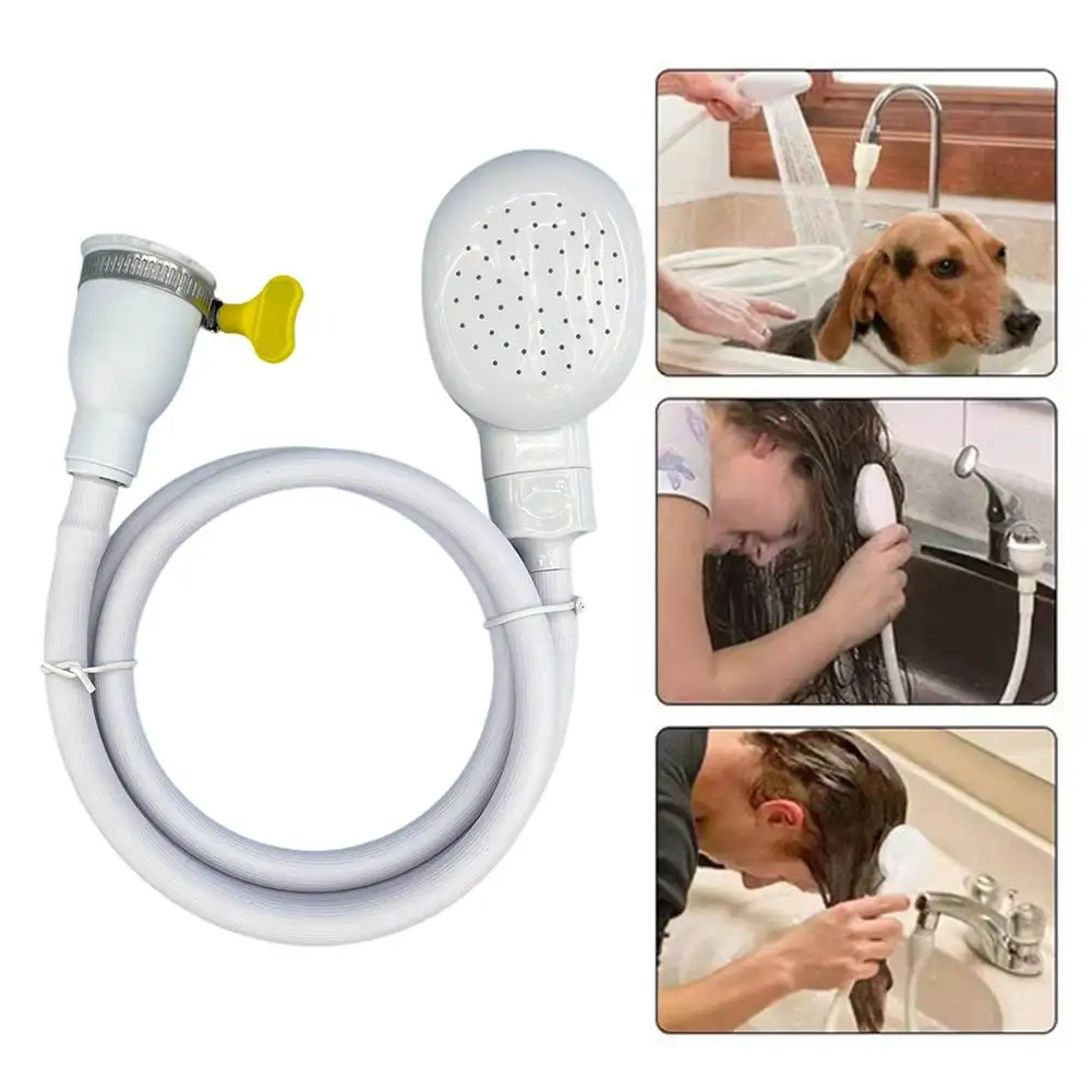 1set Bathing 2.2M Bath Tap Shower Hose Adjustable Shower Hose 1.3Meters DN15 Interface For Tap Spray Outdoor Pet Shower Tool Kit image 3