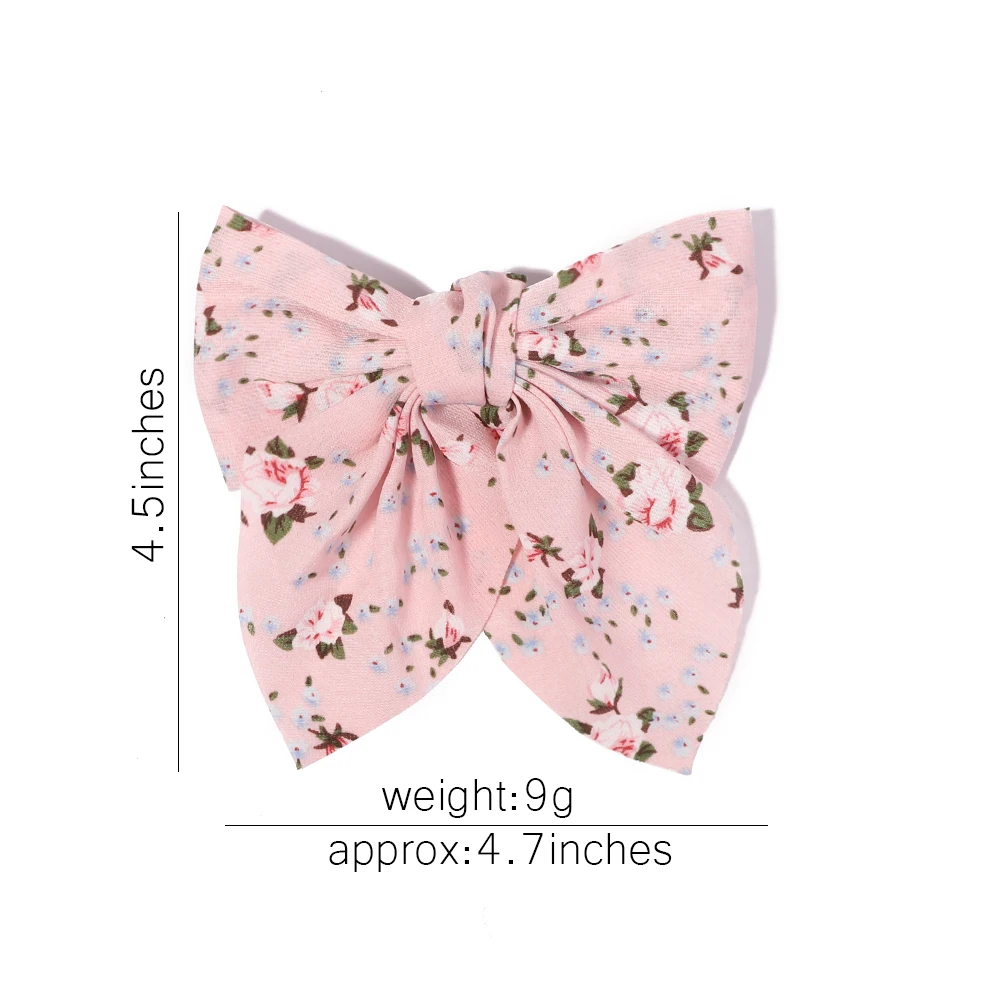 2Pcs/Set Women Girls Sweet Print Bows Hair Clips Hairpins Ribbon Barrettes Duckbill Clip Headwear Female Summer Hair Accessories