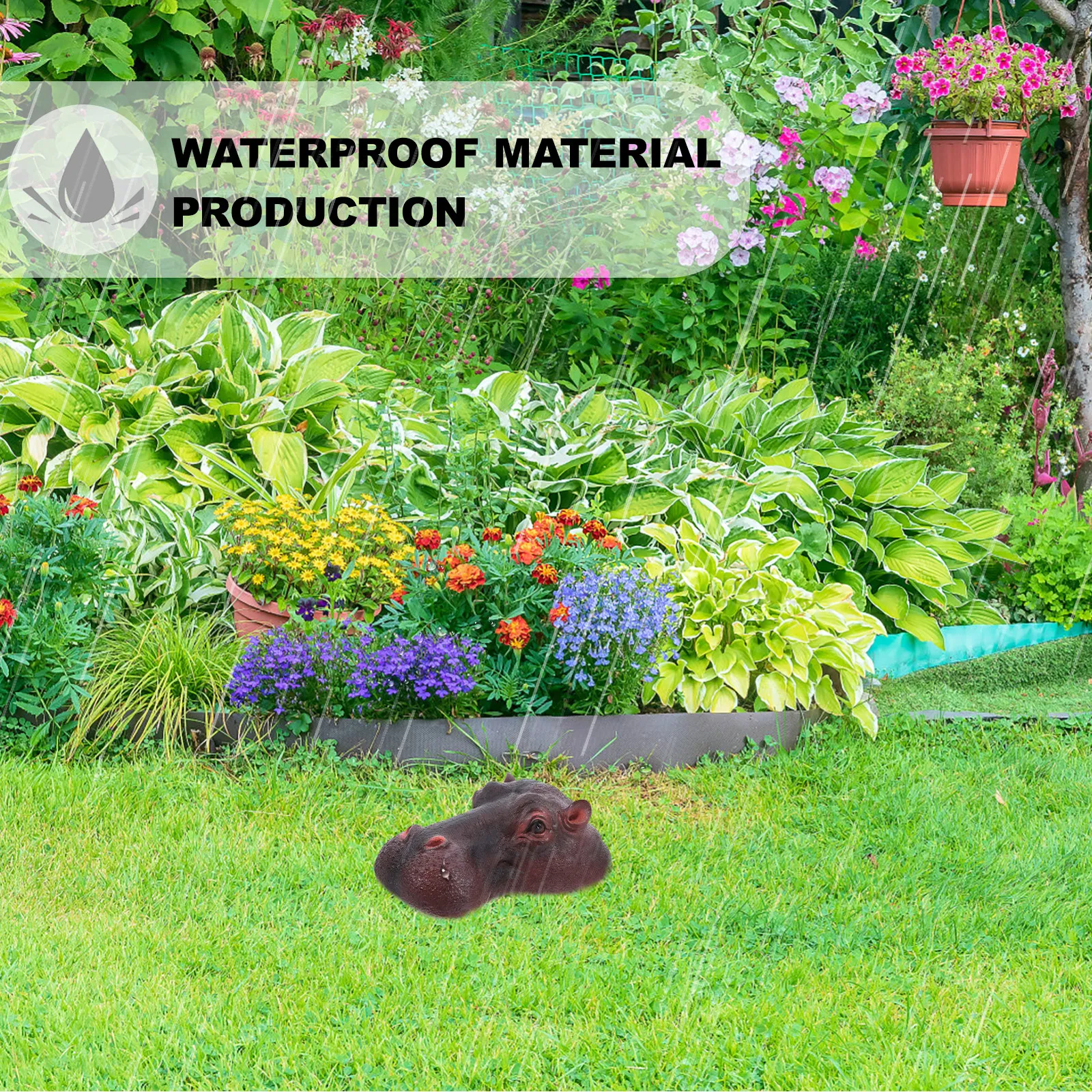 Floating Hippo Artistic Resin Pond Ornament Waterproof Garden Aquarium Fish Tank Decoration Aquarium Fish Tank Decorations