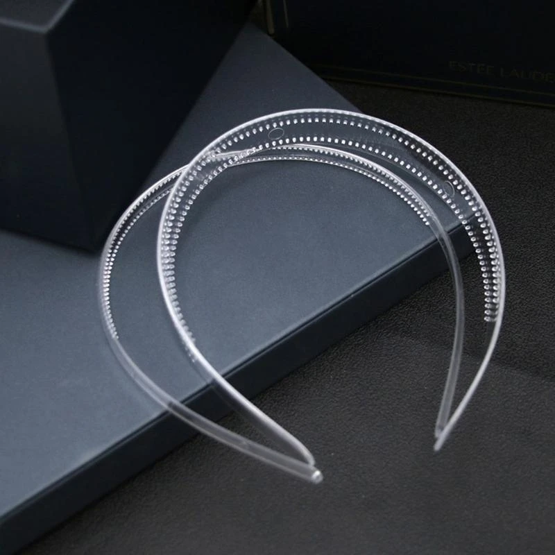 Fasce per capelli semplici Cerchietti per capelli dentati Cerchietto per capelli in plastica trasparente 8mm/12mm/20mm/25mm Fasce per capelli semplici Pettine dentato