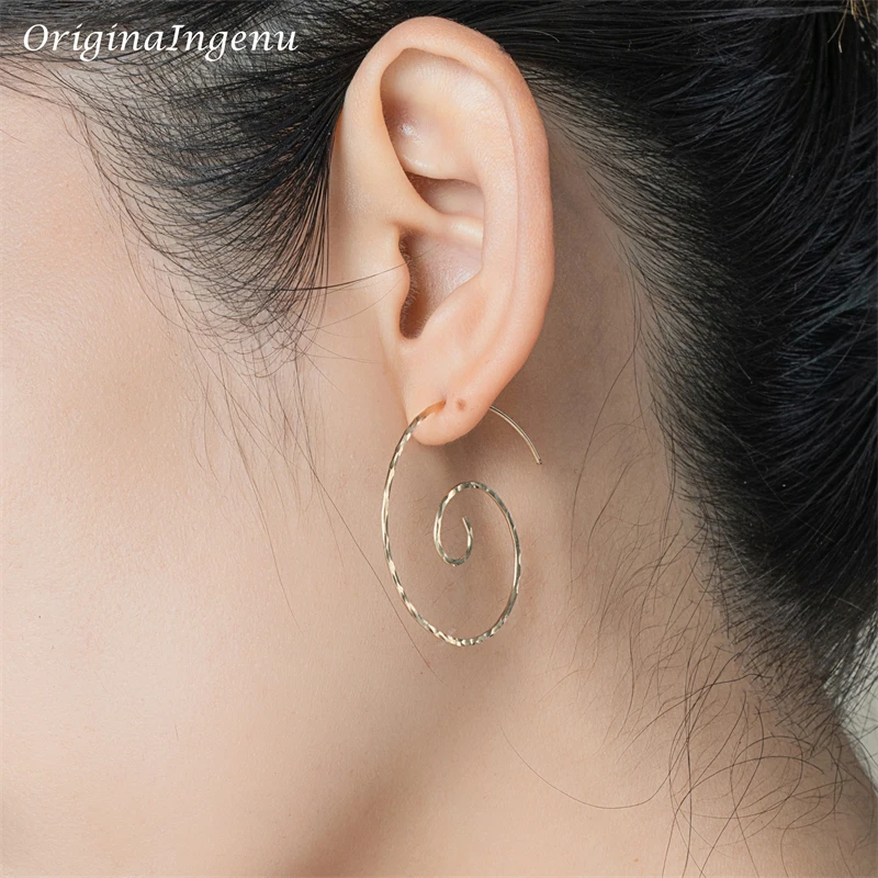 925 Silver Hammered Hoop Earrings 14K Gold Filled Earring Handmade Vintage Jewelry  Brincos Boho Pendientes Earrings For Women