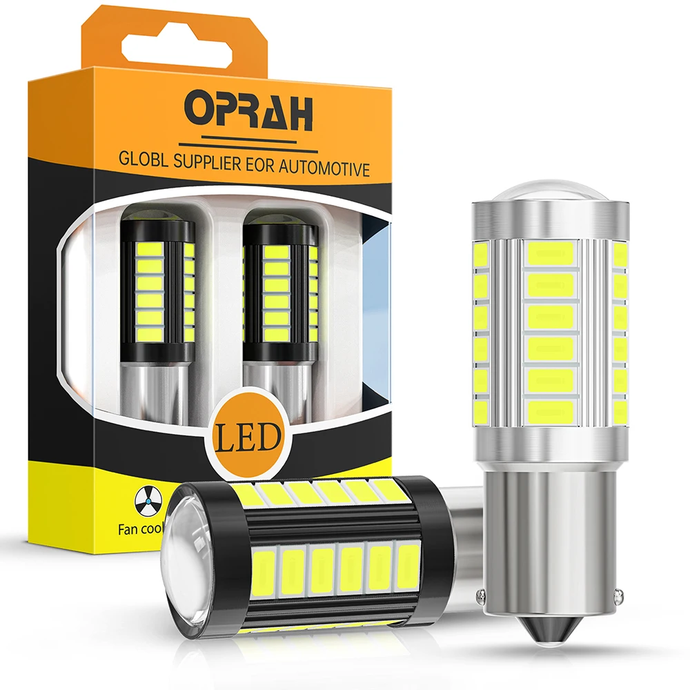 Oprah 2szt LED 1156 BA15S P21W 1157 BAU15S PY21W P21/5W BAY15D Do samochodu ciężarowego ATV Światło 5630SMD Lampa kierunkowskazu DRL Żarówka 12V 24V