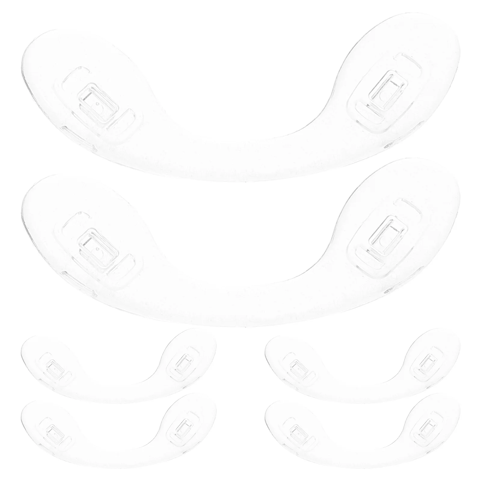 แผ่นรองจมูกซิลิโคนรูปตัวยู 6 ชิ้น แบบใส รองรับสะโพกแว่นตา ป้องกันการลื่น ยึดติดแน่น สำหรับแว่นสายตา แว่นกันแดด แบบยาว